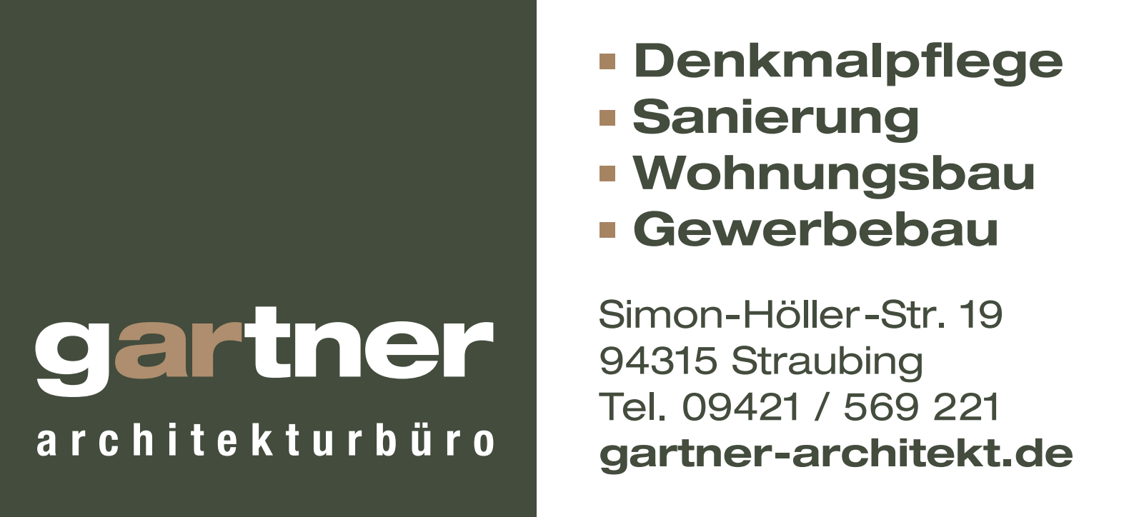Werbetafel Gartner Architekturbüro