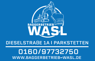 Werbetafel Wasl Bagger